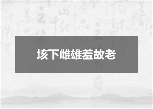 垓下雌雄羞故老