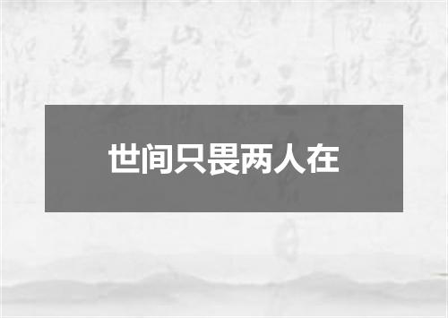 世间只畏两人在