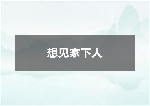 想见家下人