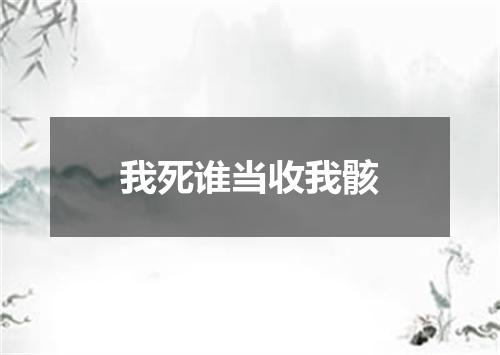 我死谁当收我骸