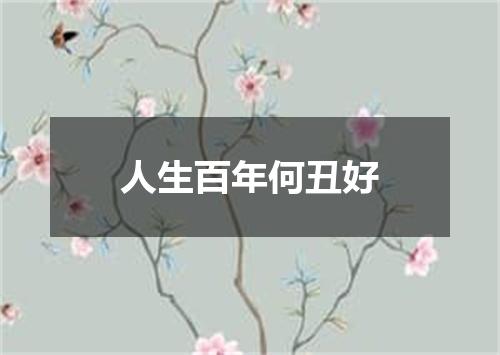 人生百年何丑好