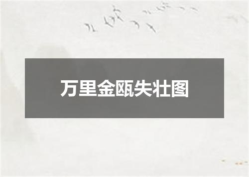 万里金瓯失壮图