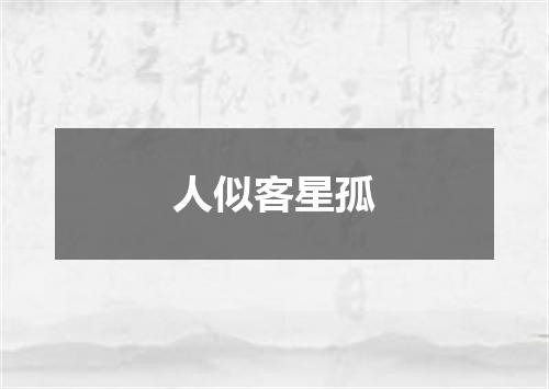人似客星孤