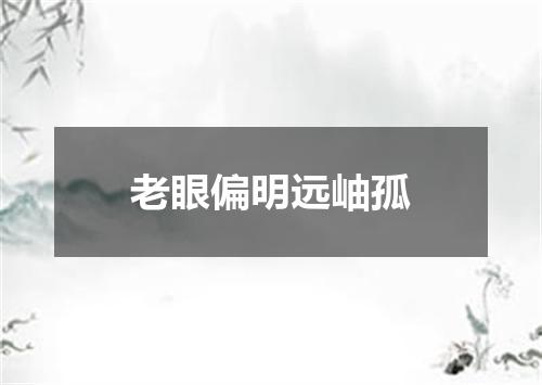 老眼偏明远岫孤