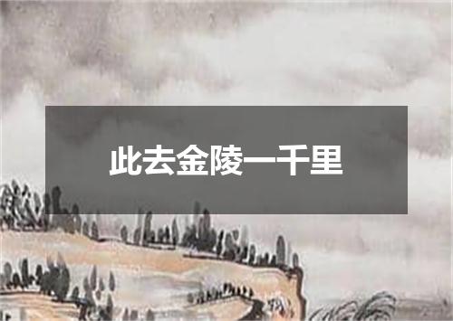 此去金陵一千里