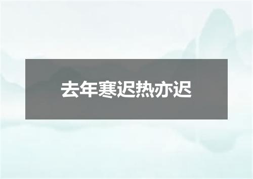 去年寒迟热亦迟