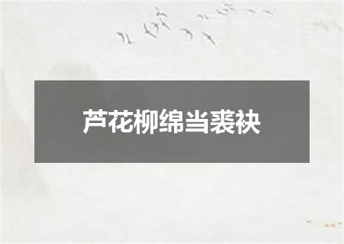 芦花柳绵当裘袂