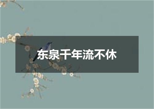 东泉千年流不休