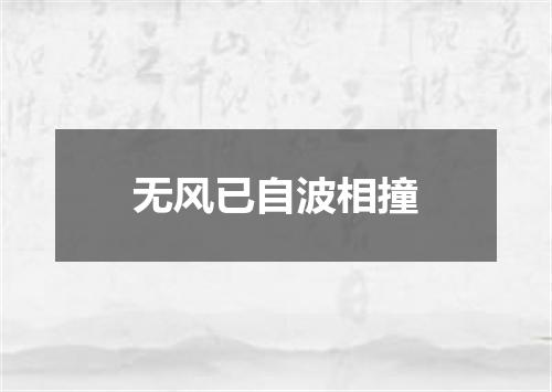 无风已自波相撞