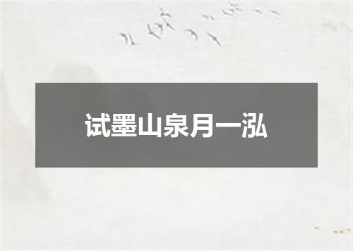 试墨山泉月一泓