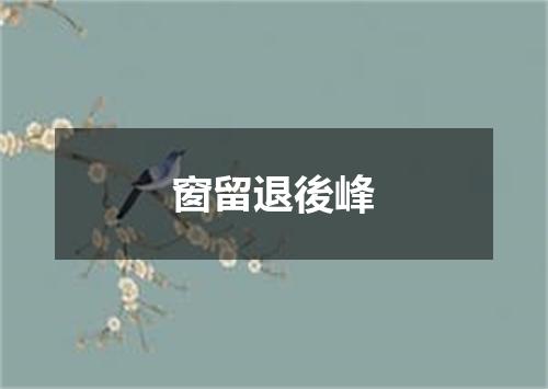 窗留退後峰