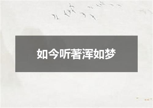如今听著浑如梦