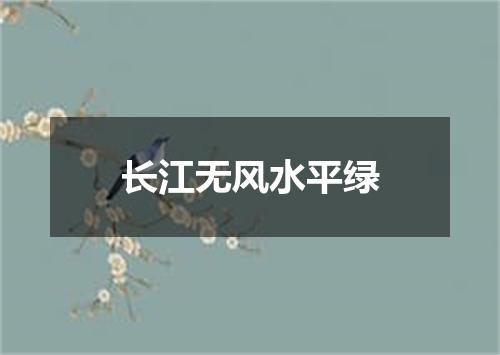 长江无风水平绿