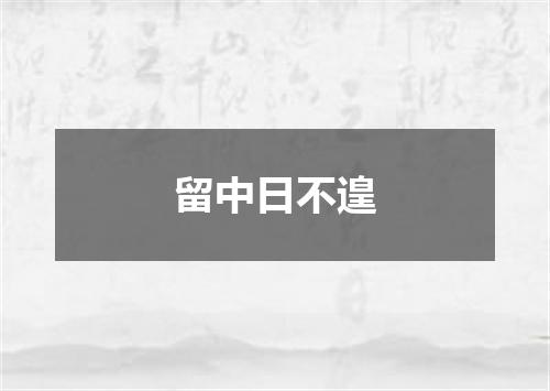 留中日不遑
