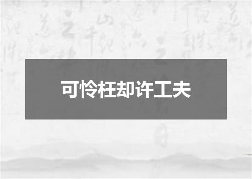 可怜枉却许工夫