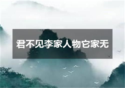 君不见李家人物它家无