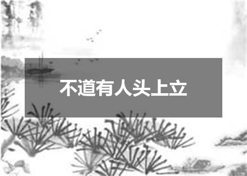 不道有人头上立