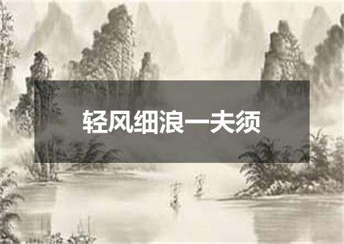 轻风细浪一夫须