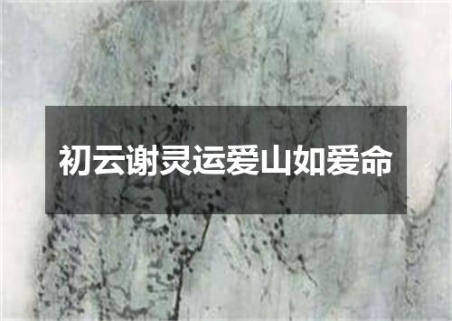 初云谢灵运爱山如爱命
