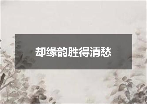 却缘韵胜得清愁