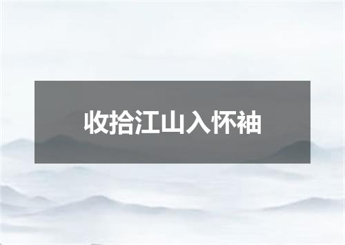 收拾江山入怀袖