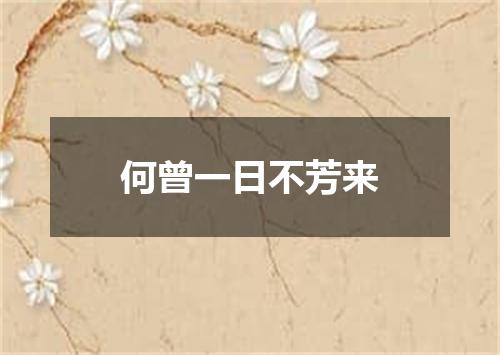 何曾一日不芳来