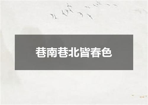 巷南巷北皆春色