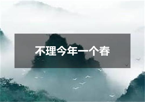 不理今年一个春