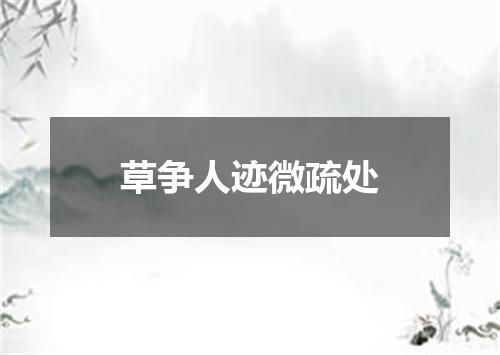 草争人迹微疏处