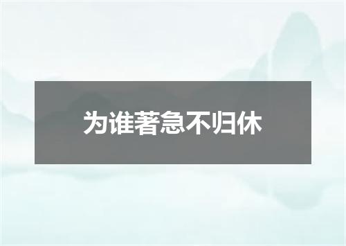 为谁著急不归休