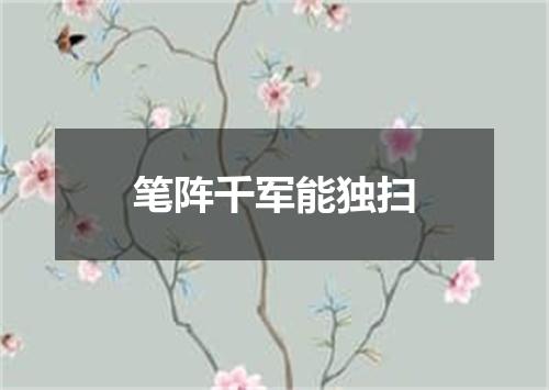 笔阵千军能独扫