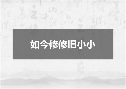 如今修修旧小小