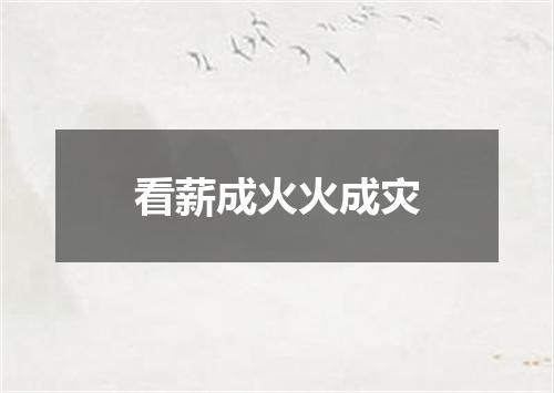 看薪成火火成灾