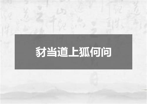 豺当道上狐何问