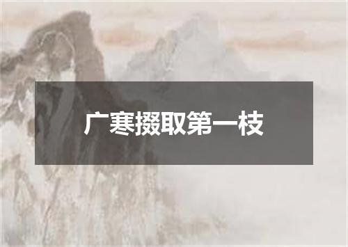 广寒掇取第一枝