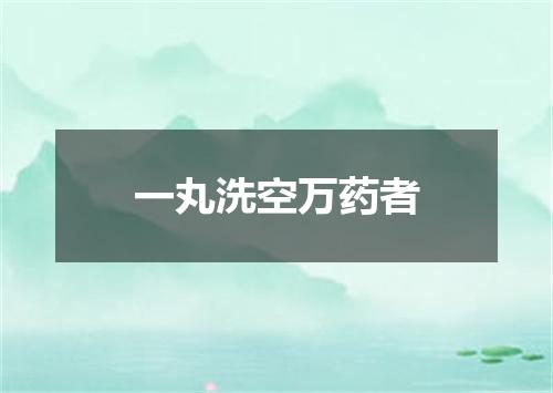 一丸洗空万药者