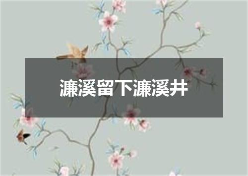 濂溪留下濂溪井