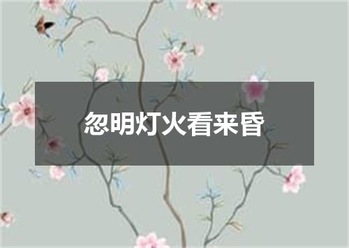 忽明灯火看来昏