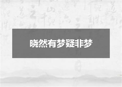 晓然有梦疑非梦