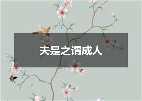 夫是之谓成人