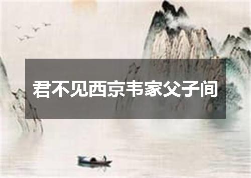 君不见西京韦家父子间