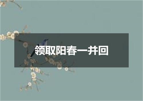 领取阳春一并回