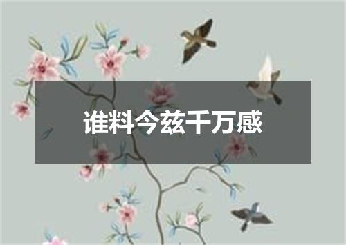 谁料今兹千万感