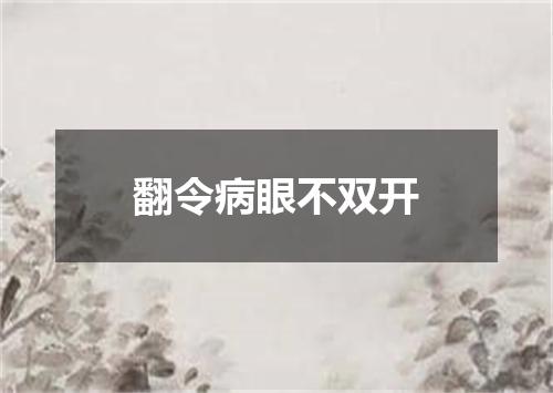 翻令病眼不双开