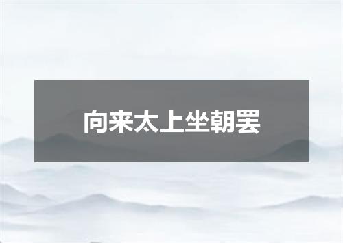 向来太上坐朝罢