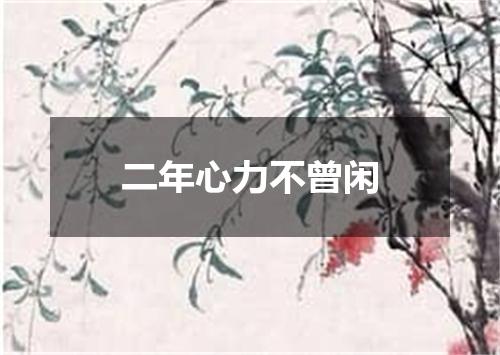 二年心力不曾闲
