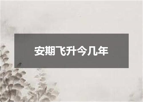 安期飞升今几年