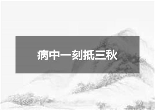 病中一刻抵三秋