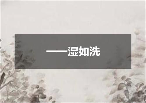 一一湿如洗