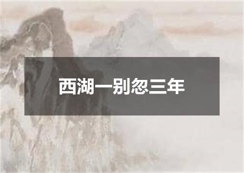 西湖一别忽三年